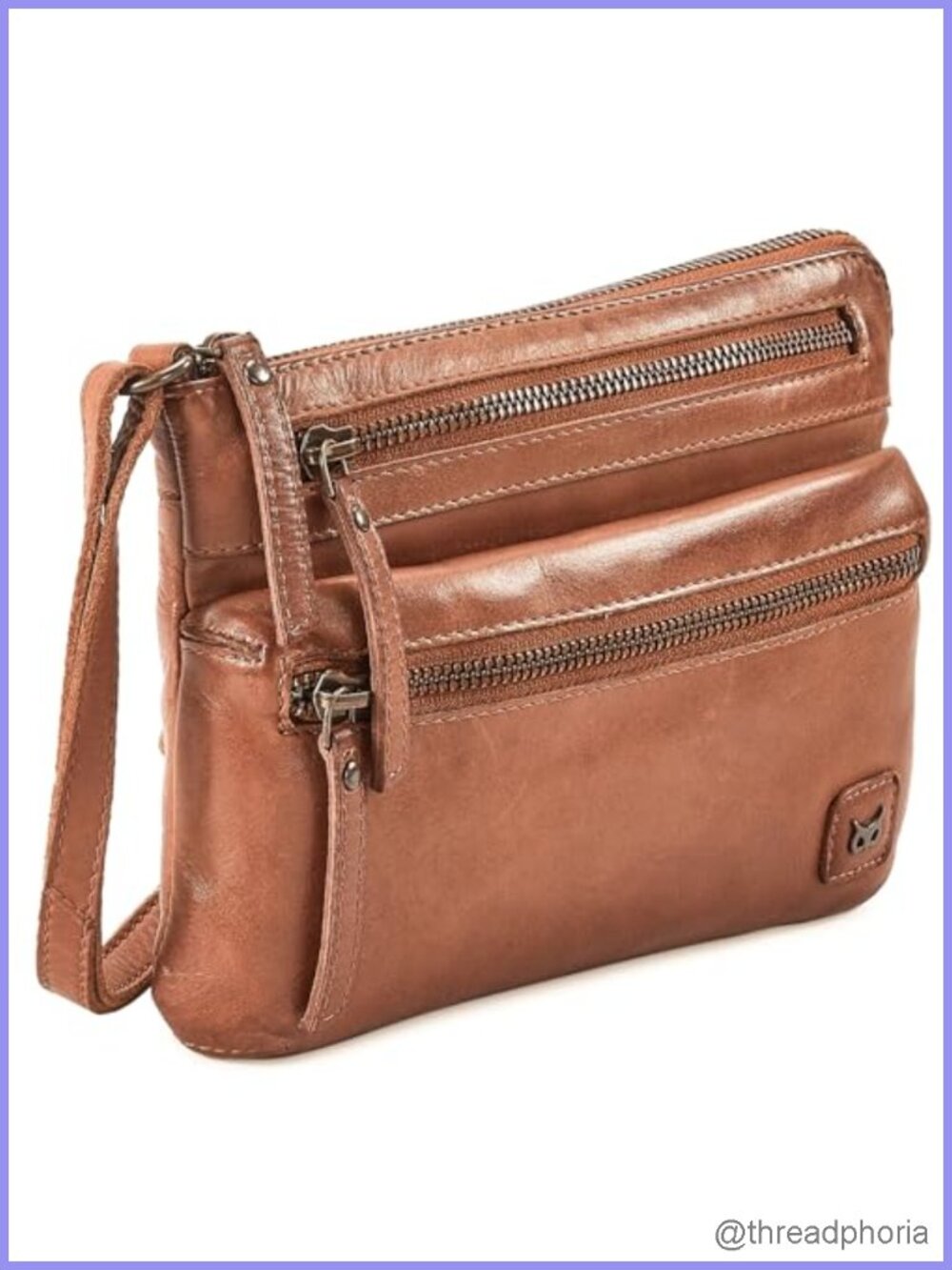 Genuine Leather Small Crossbody Bag Women Adjustable Sling Purse Multi Pocket
